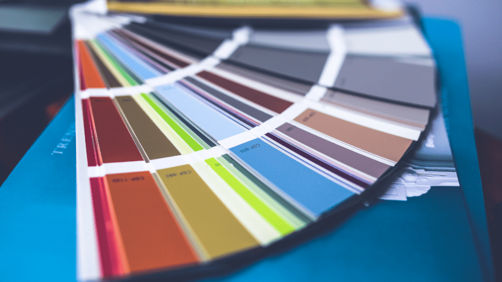 a close up of a color palette on top of a desk