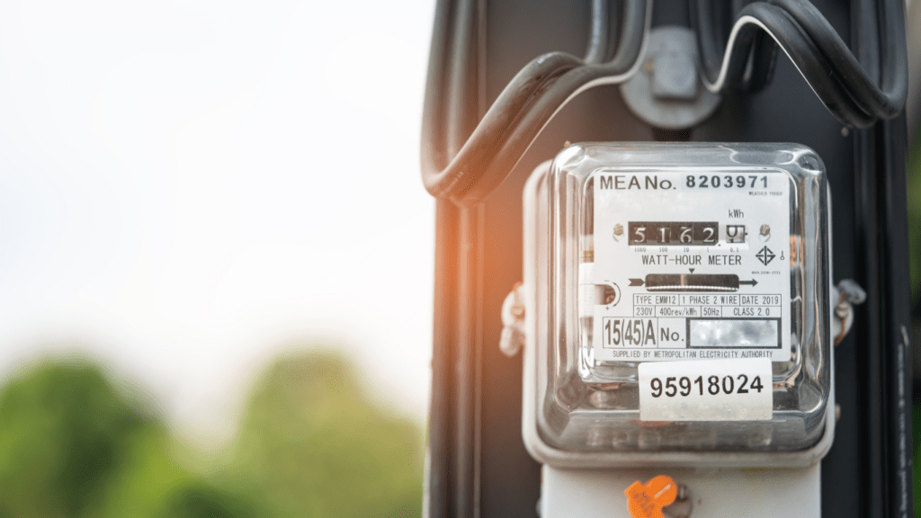 a close up of an electric meter