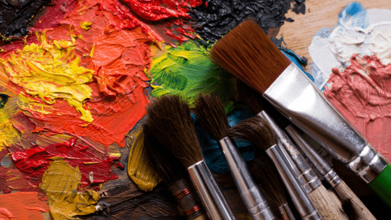 an assortment of paint brushes