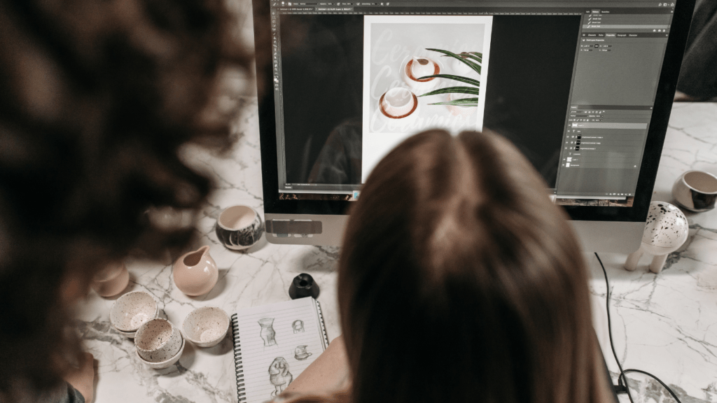 image of a person working on a computer