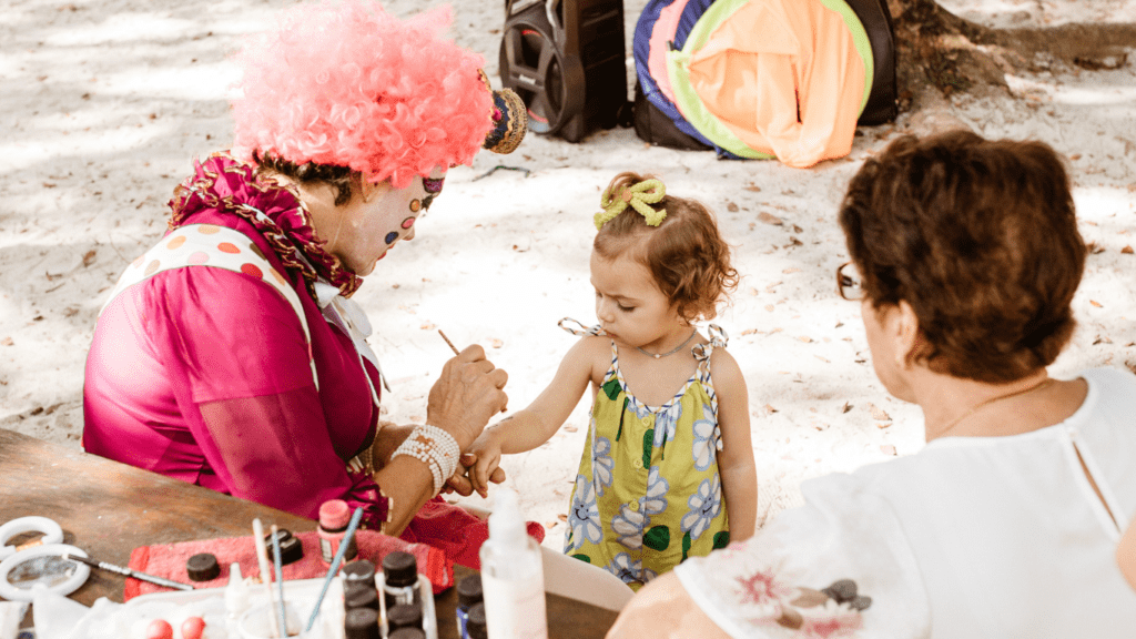 image of a children painting outdoor