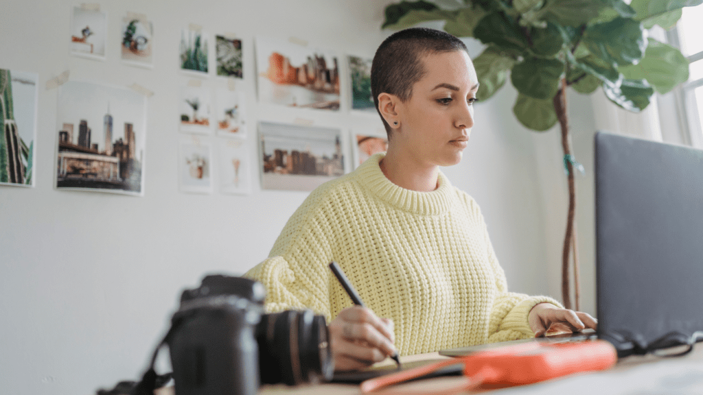 image of a person working on a computer